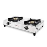 Lifelong 2 Burner Gas Stove Top for Kitchen - Manual Ignition Cooktop with Stainless Steel for Kitchen