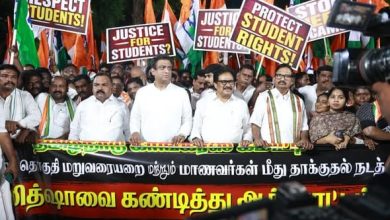 சென்னை: நீட் தேர்வு வினாத்தாள் கசிவு - மத்திய உள்துறை அமைச்சரைக் கண்டித்து காங்கிரஸ் மாபெர