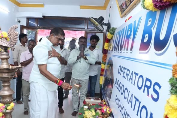 புதுச்சேரியில் சொகுசு பேருந்து உரிமையாளர்கள் சங்கத்தின் தொடக்க விழா: அமைச்சர் ஆ. நமச்சிவாய