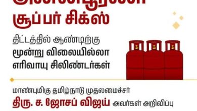 அன்னபூரணி சூப்பர் சிக்ஸ் திட்டம்: ஆண்டுக்கு 3 இலவச கேஸ் சிலிண்டர்கள் வழங்கப்படும் என அறிவி
