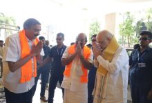 பாஜக மாநில நிர்வாகிகள் கூட்டத்தில் தலைவர்களுடன் அமித் ஷா