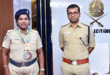 நெய்வேலி பெண் காவலர் ராஜேஸ்வரி பதக்கங்கள்