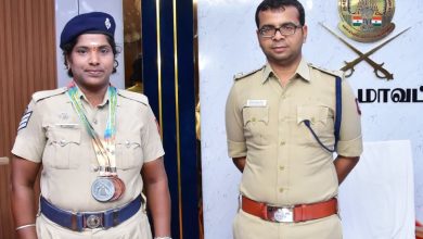 நெய்வேலி பெண் காவலர் ராஜேஸ்வரி பதக்கங்கள்