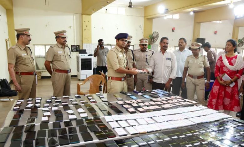 கடலூர் மீட்கப்பட்ட செல்போன்கள் ஒப்படைப்பு