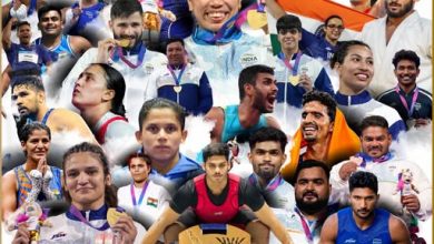கிளாஸ்கோ காமன்வெல்த் 2026ல் பதக்கம் வென்ற இந்திய வீரர்களின் தொகுப்புப் படம்