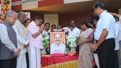 ஜிப்மர் ஓபிசி நலச் சங்க நிறுவனர் மறைந்த பி. தமிழ்வாணன் திருவுருவப் படத்தை திறந்து வைத்த அமைச்சர் ஆ. நமச்சிவாயம்