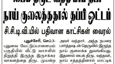 புதுச்சேரி பைக் திருடன் நாய் குரைத்ததால் தப்பியோடிய சிசிடிவி செய்தி